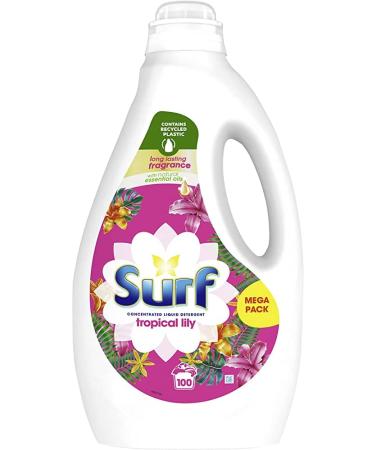 Surf Tropical Lily & Ylang Ylang Professional Biological Detergent | Fresh & Clean Washing | Long Lasting Fragrance | 5L
