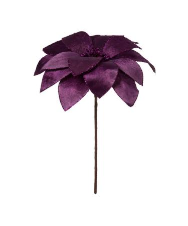 Vickerman 705391-22" Purple Velvet Sheen Glitter Trim Poinsettia Spray (4 Pack) (RG223366)