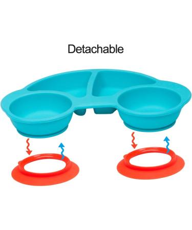 Baby Silicone Placemat Non-Slip Feeding Plate for Toddlers - BPA-Free, FDA Approved, Dishwasher Safe (New Car Blue) - Buy Online on SooperMarket.com