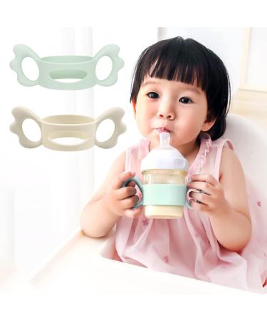 Buy Silicone Baby Bottle Handles | Set of 2 Wide Neck Holders for Small Hands - Easy Grip Design - Buy Online on SooperMarket.com