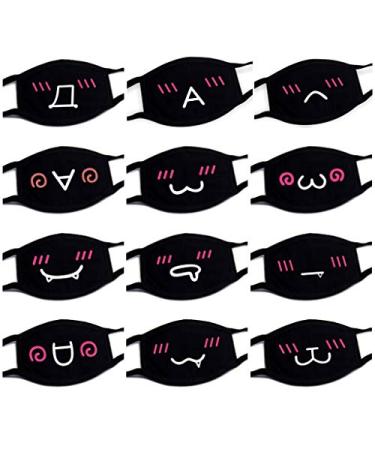QZQ HOME Unisex Mouth Reuse  White Cute Anime Anti Dust Kawaii Muffle Face