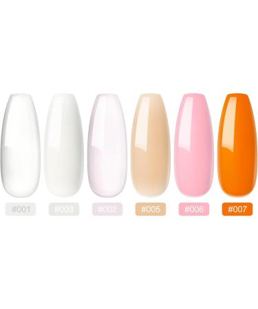 PEACECOLOR 8G 6PCS Acrylic Powder Set Clear Pink White Nude Orange Acrylic System Acrylic Nail Kit for Beginners DIY Nail Art Nails Extension No Nail Lamp Needed Professional Multicolor for Home DIY color 179 - Buy Online on SooperMarket.com