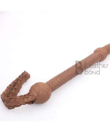 LB'S WHIP Indiana Jones Style 4ft 8 Plait Natural Tan Brown Cowhide Leather Bullwhip - Buy Online on SooperMarket.com