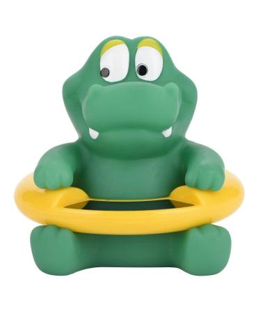 Baby Bath Thermometer  LED Temperature Display Floating Cute Animal Thermometer Floating Toy (Green Alligator)