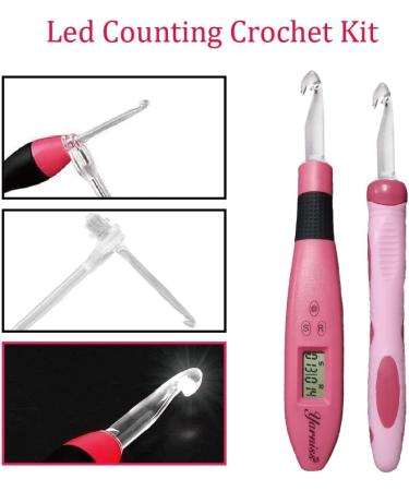 Yarniss Light Up Crochet Hooks Set - 17 Sizes with Stitch & Row Counter - Buy Online on SooperMarket.com
