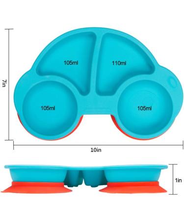 Baby Silicone Placemat Non-Slip Feeding Plate for Toddlers - BPA-Free, FDA Approved, Dishwasher Safe (New Car Blue) - Buy Online on SooperMarket.com