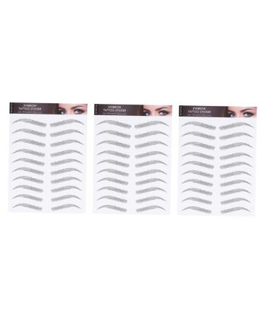 NOLITOY 3 Sheets Waterproof Eyebrow Stickers 4d Imitation Eyebrow Artificial Eyebrow Man Make up Template