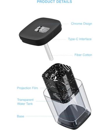 Beioue 1000ML Cool Mist Humidifier with Night Light - Home, Bedroom, Office, Travel - Black - Buy Online on SooperMarket.com