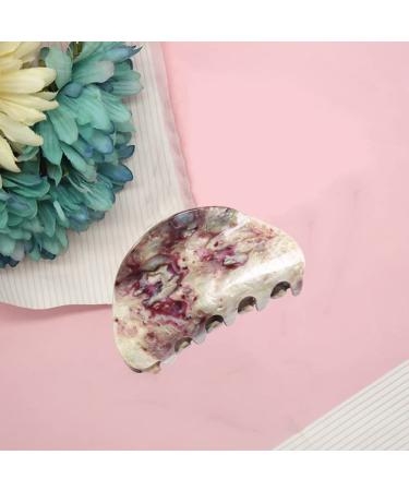 Acetate Hair Jaw Clips - White Purple Tortoise Shell French Hair Clamps for Women and Girls - Korean Style Hair Accessories - Set of 6 - Buy Online on SooperMarket.com