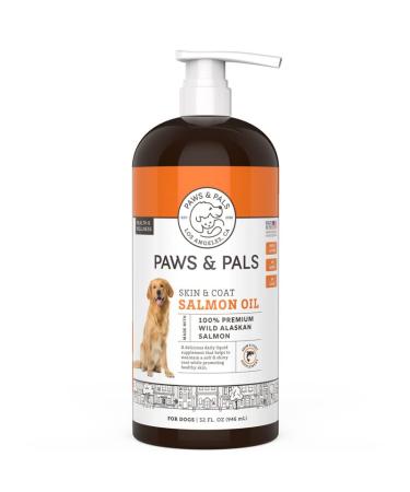 Wild Alaskan Salmon Oil for Dogs & Cats - Skin & Coat Omega 3 Fish Oil Liquid Food Supplement for Pets - Made in USA - Natural EPA + DHA Fatty Acids for Joint Function, Immune & Heart Health Support 32 Fl. Oz