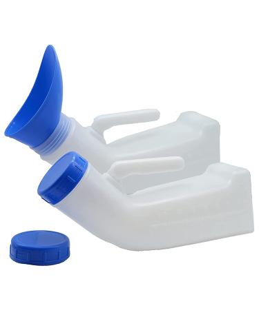 Florencey 2 Packs Unisex Spill Proof Urinal for Men and Women with Screw Lid Urinal Funnel for Travel Outdoor