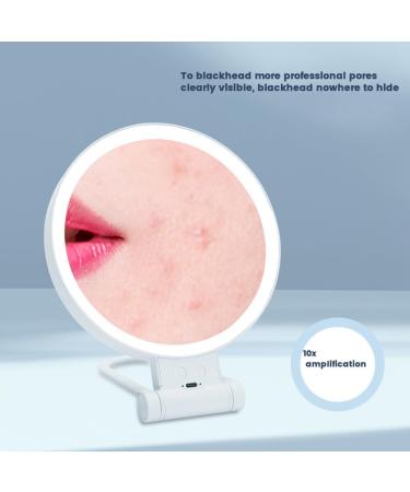 Ruuizksa 10X Magnifying Makeup Mirror with Lights and Magnification 3 Colors Desktop LED Mirror and Vanity Mirror for Travel - Buy Online on SooperMarket.com