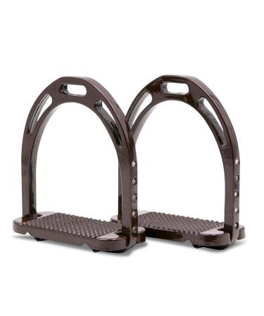 Amka stirrup made of aluminum with street stones extra light realed wide tread aluminum stirrup with Rhinestones Light dark brown