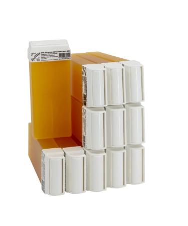 EpilWax Set of 12 Honey Wax Cartridges for Hair Removal - Large 100 ml Roll-on Waxing Refills Honey 100 ml (Pack of 12)