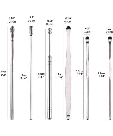 BAIRU 6PCS Pocket Ear Wax Removal Tool Set in Portable Aluminium Alloy Bottle - Buy Online on SooperMarket.com