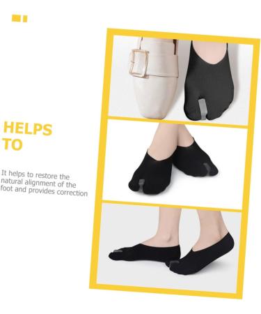 FOMIYES Men's Invisible Boat Socks Separator with Hallux Valgus Protector - Black, 1 Pair - Buy Online on SooperMarket.com