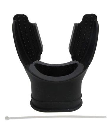 Scuba Choice Scuba Diving Black Silicone Long Bite Mouthpiece with Regulator Tie