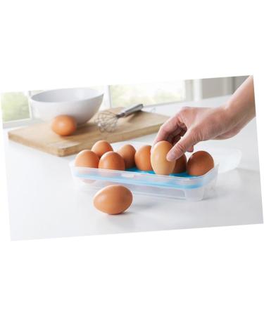 Mikikit Egg Storage Container 2pcs 10 Eggs Storage Container Egg Cartons Portable Egg Holder Egg Tray Refrigerator re-usable Green 24.5*10.5*7cm - Buy Online on SooperMarket.com