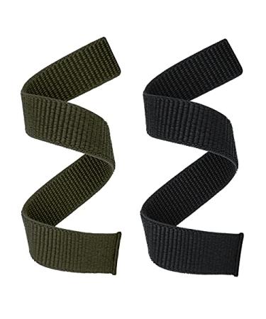 Abanen Hook and Loop Quick Dry Watch Band for Fenix 7X / Fenix 6X / Fenix 5X, 26mm Woven Nylon Ultralight Sport Wristband Strap for Garmin Fenix 6X Pro/Sapphire,Fenix 5X Plus,Enduro Black Green