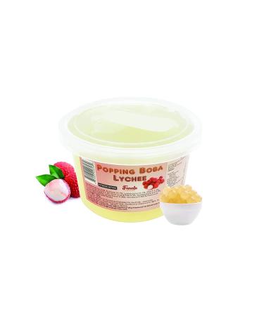 Fanale Lychee Popping Boba 100% Fat Free Vegan Non-GMO & Gluten Free Bursting Boba Pearls Flavored Pearls for Bubble Tea Shakes Desserts & Smoothie Popping Boba Pearls 1 Pound (Pack of 1) Lychee 1 Pound (Pack of 1)