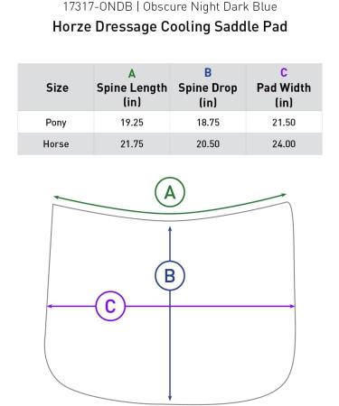 Horze Cooling Summer Quilted Dressage Saddle Pad - Ventilated Obscure Night Dark Blue - Buy Online on SooperMarket.com