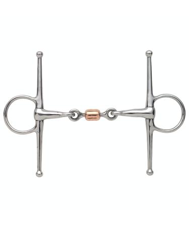 Full snaffle with copper middle piece and rollers on the cheeks S/STEEL