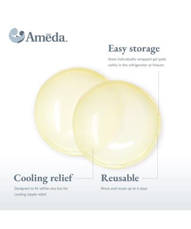 Ameda ComfortGel Nipple Gel Soothing Pads - Reusable Cooling Relief for Breastfeeding - 2 Count Pack for Nipple Pain Relief - Buy Online on SooperMarket.com