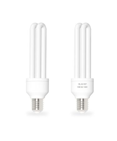 E27 15W U Type Replacement Bulb for 15W Bug Zapper, Compatible with HOMESUIT, Yluces, POWIFY, Keuomy, YISSVIC, and Other Models (2 Pack)