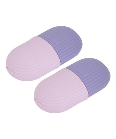 Ice Facial Roller 2 Pieces Elastic Ice Roller Smooth Easy to Use for Home (Purple)