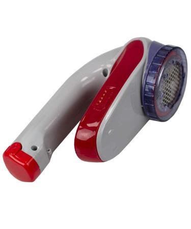 Large Battery Operated Portable Lint and Fuzz Remover Fabric Shaver with Comfort Handle Grey
