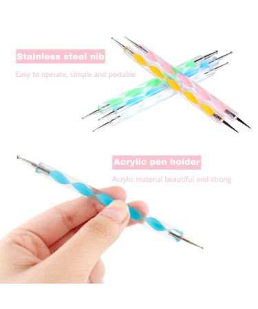 Sularpek 5Pcs 2-Way Dotting Pen Tool Nail Art Kit - Multicolor Dot Paint Manicure Set for Embossing, Clay Sculpting & Nail Art - Buy Online on SooperMarket.com