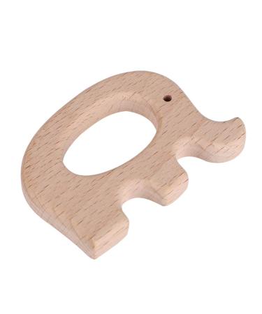 5pcs Wooden Teething Ring Baby Wooden Animals Teething Ring Wooden Animal Shape Baby Toys for Teething Babies Natural Wood