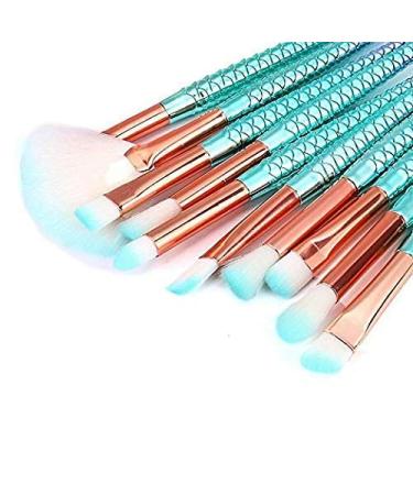 Funfunman 11PCS Makeup Brushes Set - Mermaid Colorful Cosmetic Brushes - Buy Online on SooperMarket.com