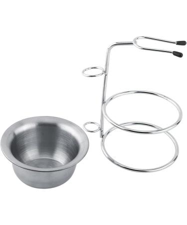 Dekaim Stainless Steel Shaving Brush Stand & Soap Dish Bowl | Manual Razor & Shaving Brush Holder | Premium Silver Shaving Accessories - Buy Online on SooperMarket.com