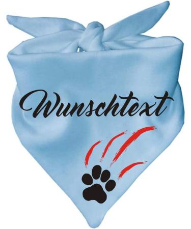 Personalized Little Fratz Dog Triangular Scarf - Light Blue (55 cm) - Custom Motif Available - Buy Online on SooperMarket.com