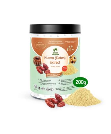 7x Pure 20:1 Kurma (Phoenix Dactylifera) Standardized Extract Powder 2-5% Polyphenols 200g | Bakery & Beverage Ingredients