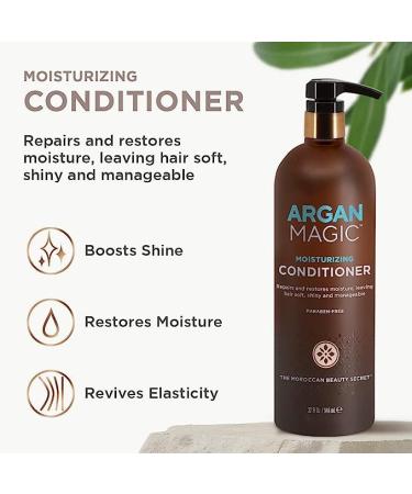 ARGAN MAGIC Hair Care Essentials Trio | Shine Boosting Shampoo Moisturizing Conditioner 10 in 1 Leave In Spray | Hydrate Detangle & Restore Shine | Made in USA - Buy Online on SooperMarket.com