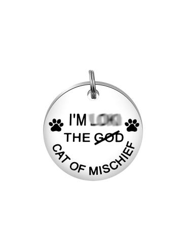 ENSIANTH Pet Collar Tags Cat of Mischief Gift Cat ID Tags Cat Owner Gift Pet ID Tags Cat Lady Gift (Cat of Mischief)