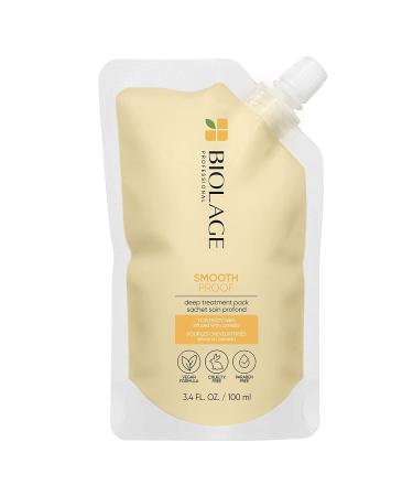 Biolage Smooth Proof Deep Treatment Pack | Multi-Use Hair Mask Controls Frizz | With Camellia & Castor Oil | Vegan & Paraben-Free | For Frizzy Hair | 3.4 Fl. Oz
