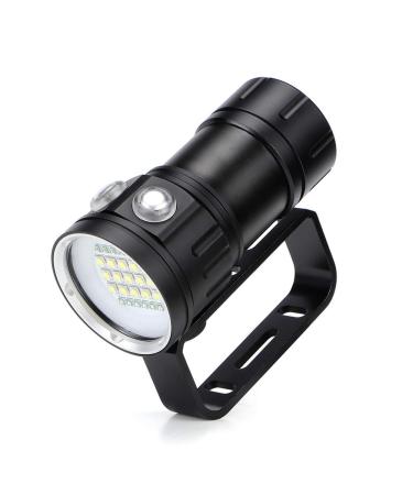eecoo Diving Flashlight, 18000 Lumen IPX8 Waterproof Diving Torch Scuba Dive Lights 500M 7Modes 120 Degree Wide Beam Angle Underwater LED Flashlight for Outdoor Under Water Sports