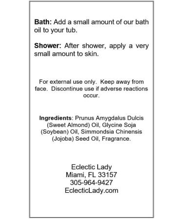 New Car Bath Oil by Eclectic Lady - Scented Relaxing & Moisturizing Body Oil for Dry Skin (8 oz) - Nourishing Bath Oil for Sensitive Skin - International Shipping - Buy Online on SooperMarket.com