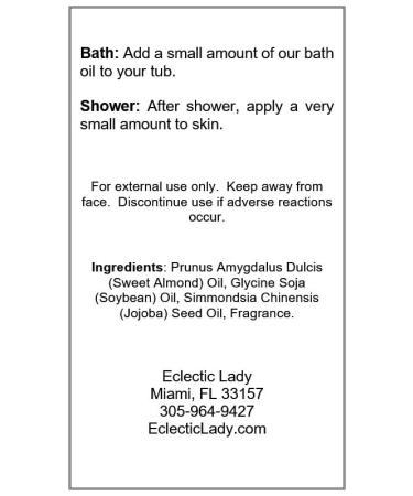 Eclectic Lady Tulip Bath Oil - Nourishing Scented Bath Oil for Dry Sensitive Skin - Relaxing Moisturizing Shower Oil (8 oz - Buy Online on SooperMarket.com
