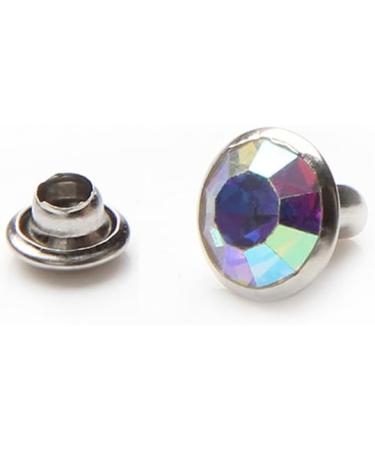100 Sets Colorful Crystal Rivets Silver Spots Studs Double Cap for DIY Leather-Craft | AB Crystal 8MM - Buy Online on SooperMarket.com