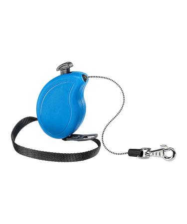 Ferplast dog leash flippy one roller leash small dogs up to 8 kg.Pull -out cord max. 3 m. Single button for locking and unlocking light blue max 8 kg - 3 m rope blue