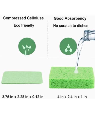 12-Count Non-Scratch Compressed Cellulose Kitchen Sponges - Natural Dish Sponge with Funny Cut-Outs for Kids - Multicolor - Buy Online on SooperMarket.com