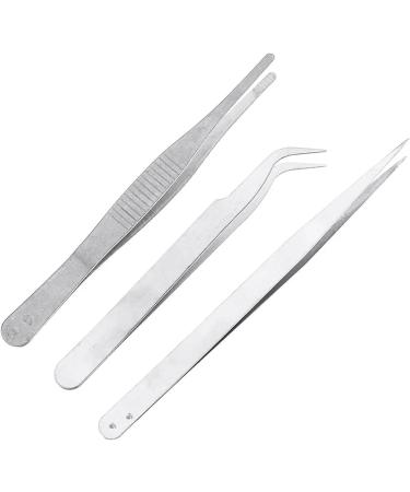 EPASHA 3 in 1 Stainless Steel Tweezers Set - Precision Straight Flat & Angle Head Tweezers for Perfect Grooming - International Shipping Available - Buy Online on SooperMarket.com