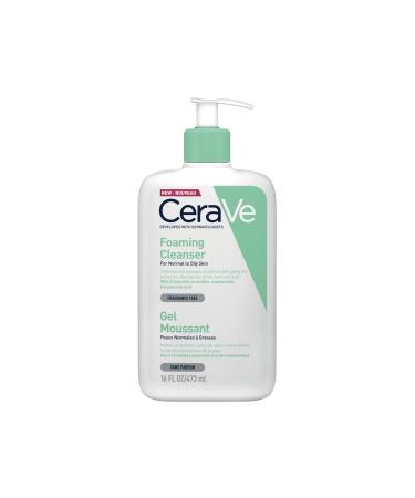 CeraVe Foaming Cleanser | 473ml/16oz | Daily Face  Body & Hand Wash with Niacinamide  for Normal to Oily Skin 16 Fl Oz (Pack of 1) Single