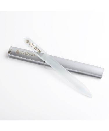 G.Liane Glass Manicure File in Case Shape and Smooth Nail File Tool Nail Care Kit for Beautiful Fingernails Clear Pointed