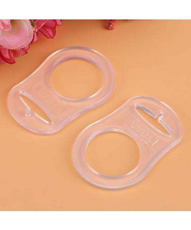 10-Piece Silicone Clear Baby Pacifier Holder Clip & Case | Transparent Adapter for Button Style Pacifier Leash & Teething Toys - Buy Online on SooperMarket.com