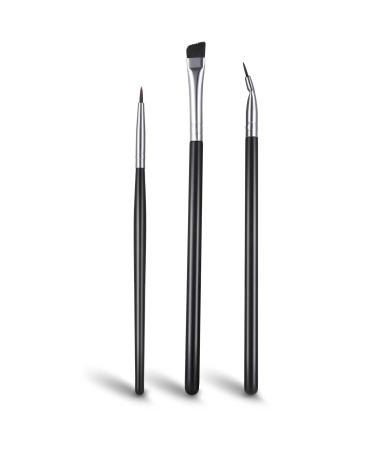 Lusofie 3pcs Eyeliner Brush Set Professional Eye Makeup Brushes Angled Eyeliner Concealer Ultra Flat Thin Brush Beveled Eyebrow Brush
